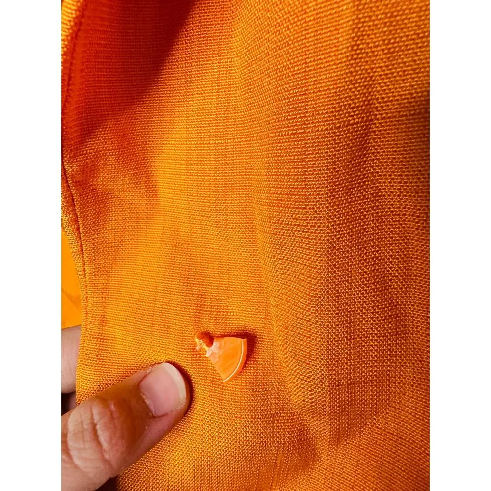 SANDRO Orange Crepe Collar Front Button Long Sleeves Harper Blazer Size 36 - Picture 7 of 16